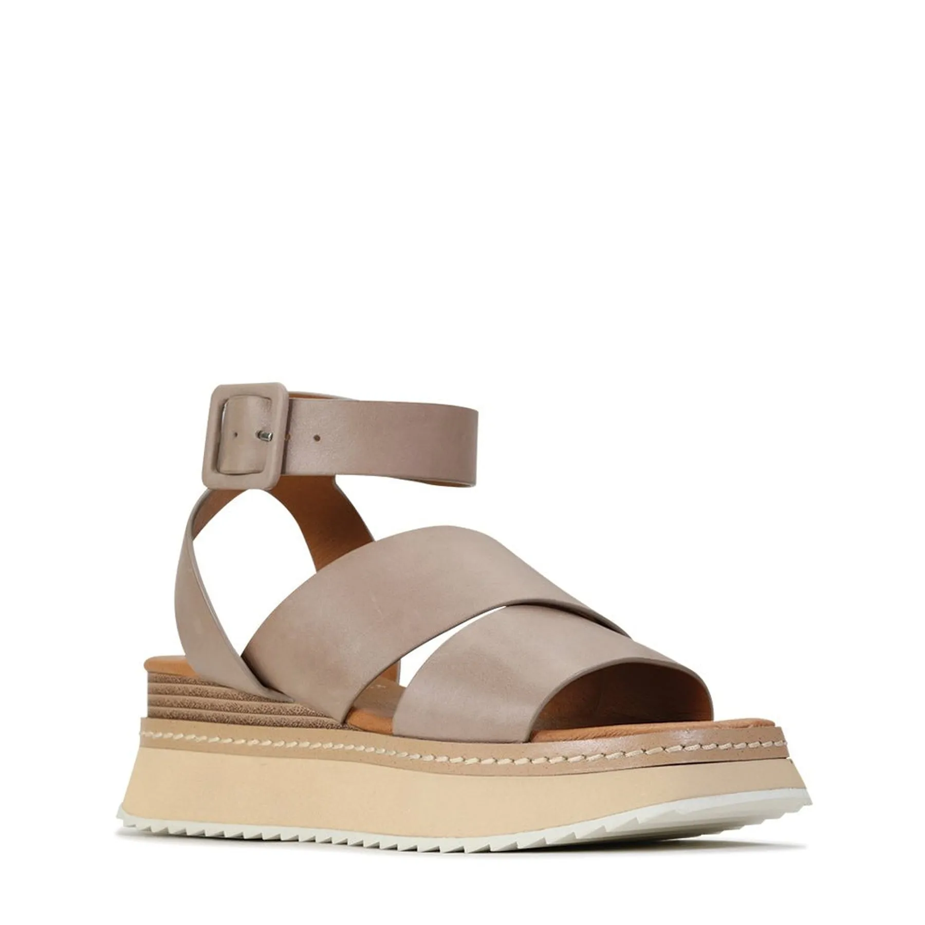 TONALITY LEDER PLATTFORM SANDALEN