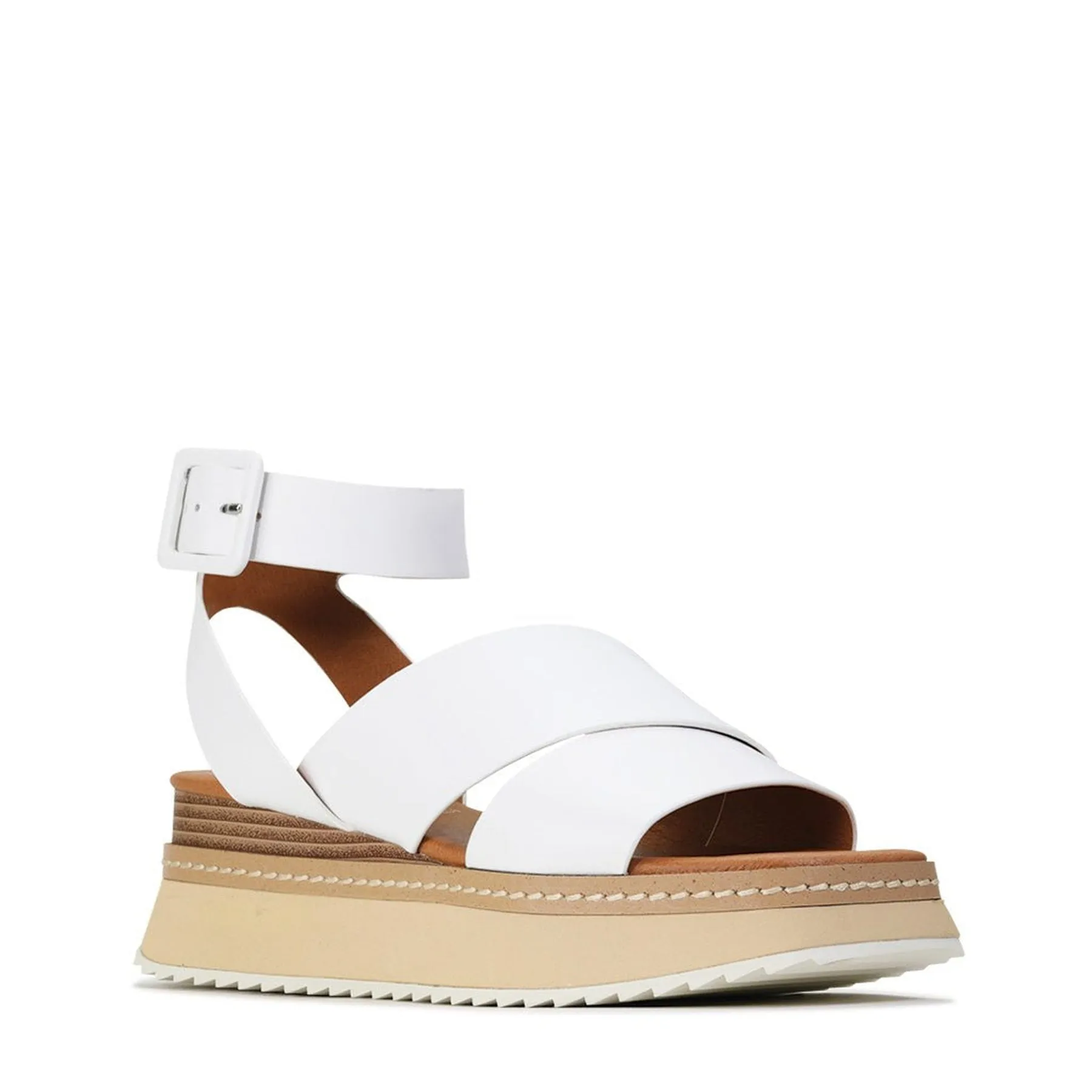 TONALITY LEDER PLATTFORM SANDALEN