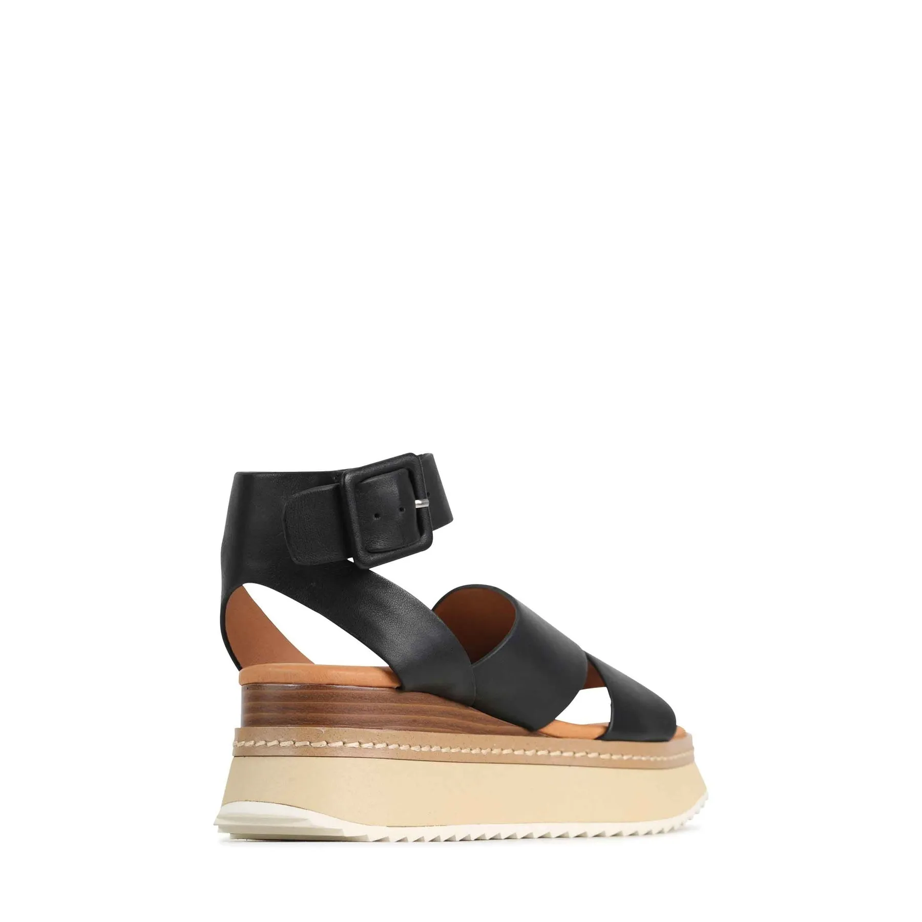 TONALITY LEDER PLATTFORM SANDALEN