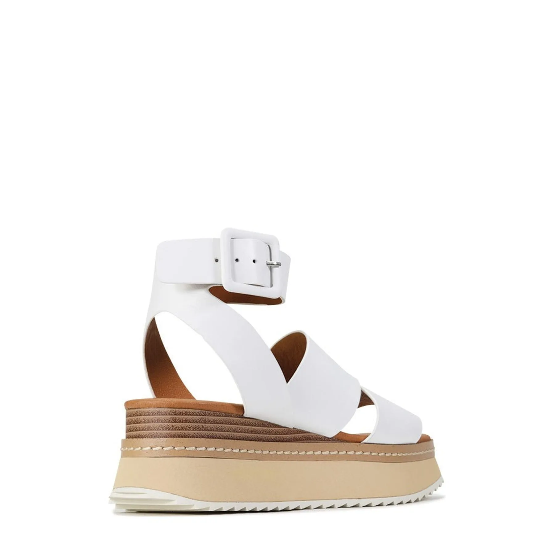 TONALITY LEDER PLATTFORM SANDALEN