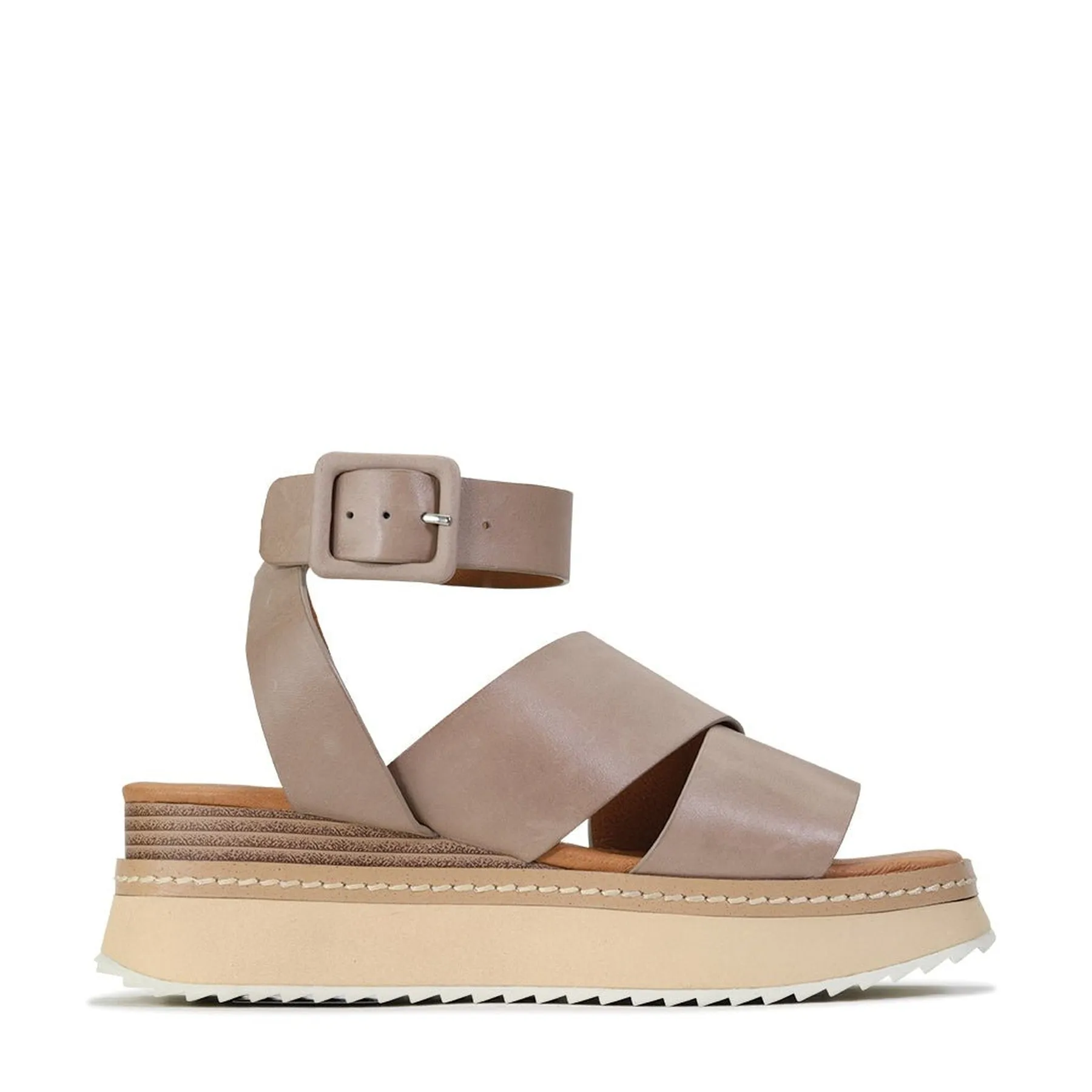 TONALITY LEDER PLATTFORM SANDALEN