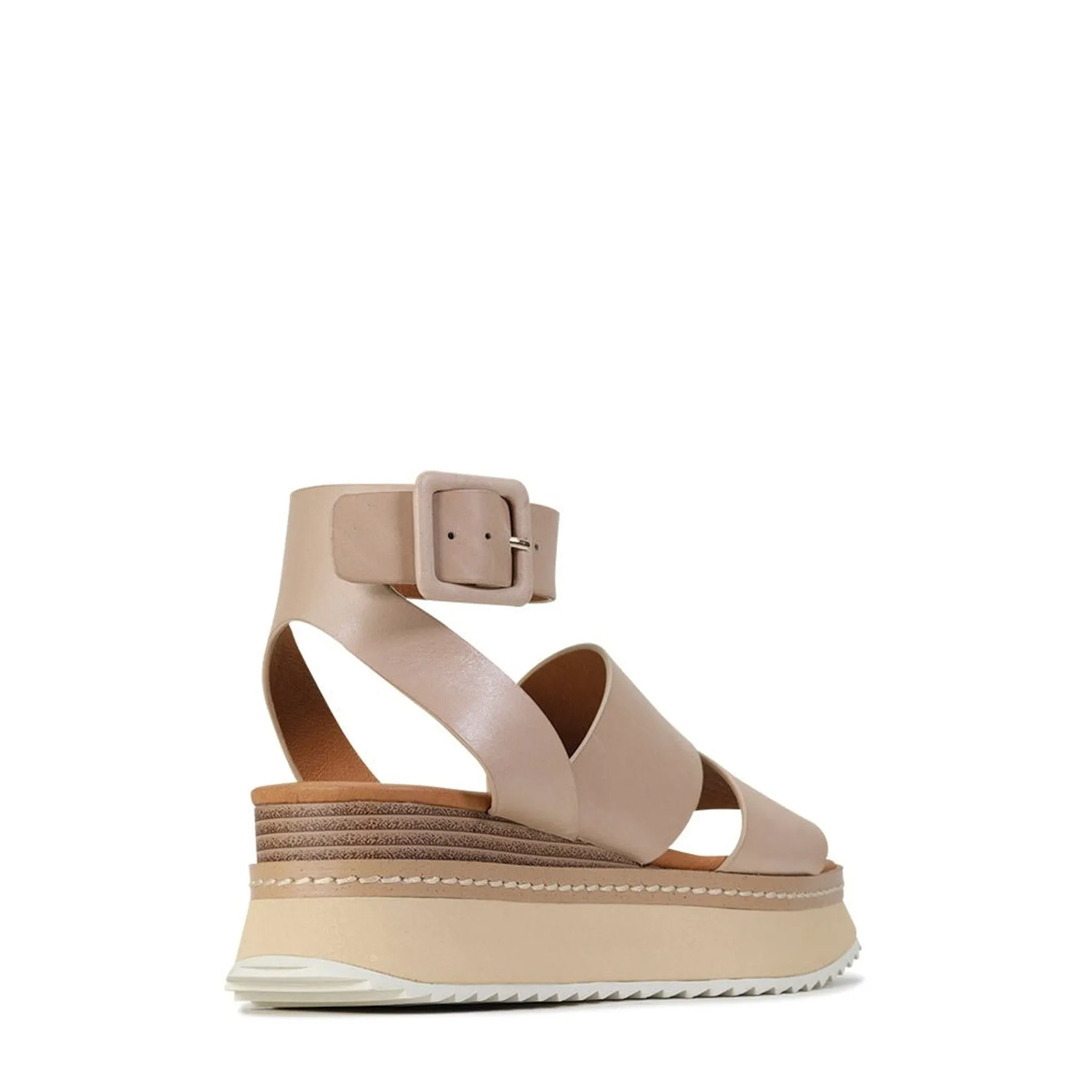 TONALITY LEDER PLATTFORM SANDALEN