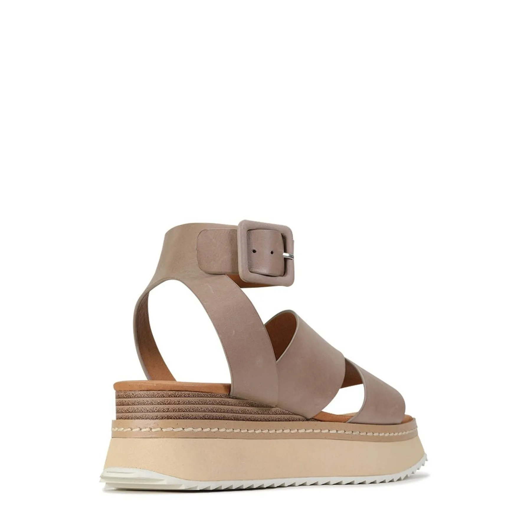 TONALITY LEDER PLATTFORM SANDALEN