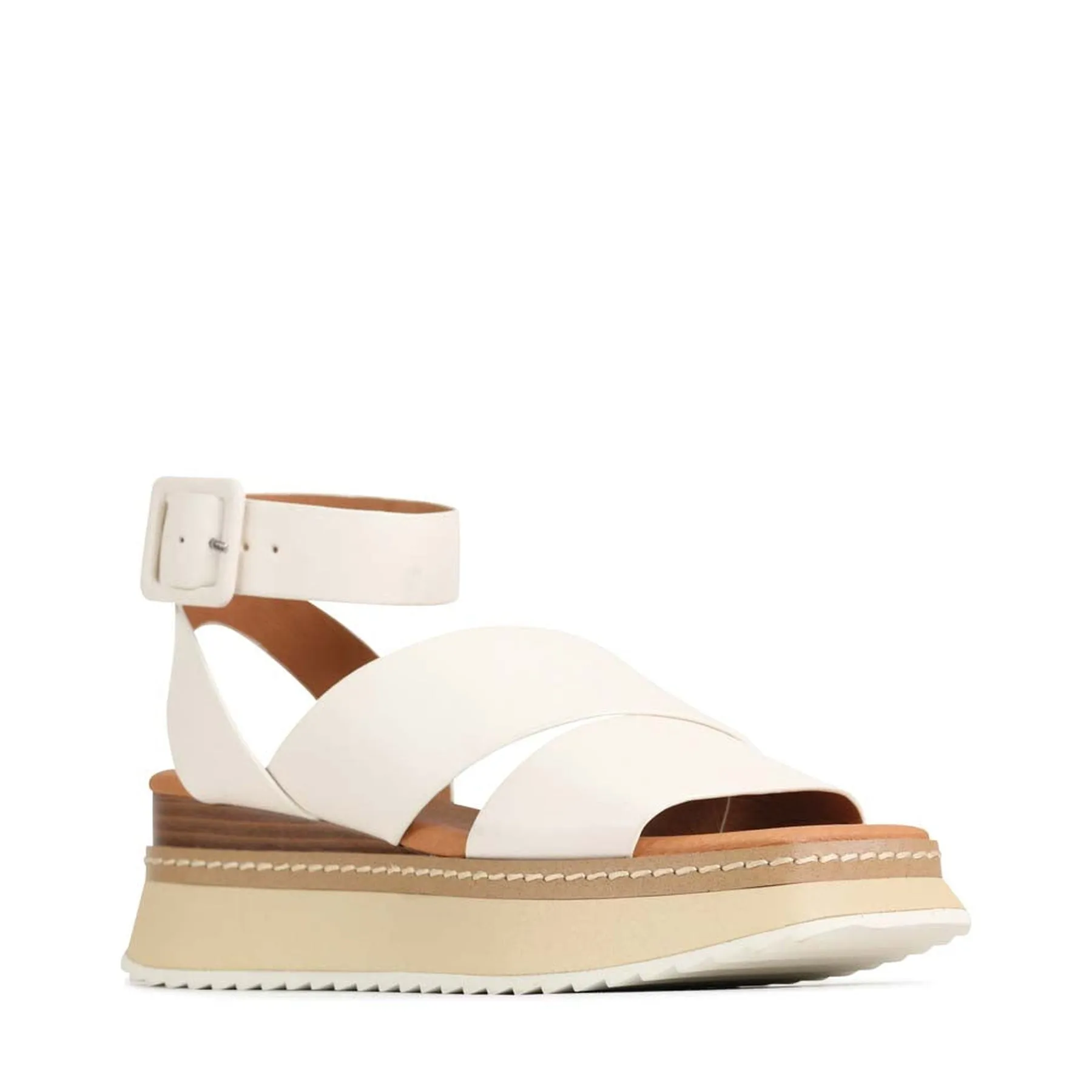 TONALITY LEDER PLATTFORM SANDALEN