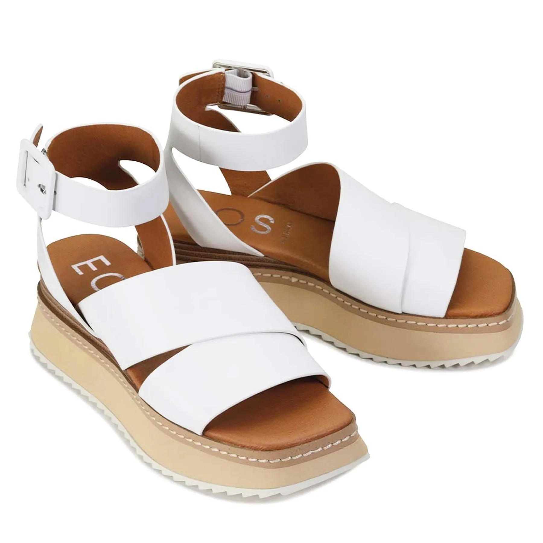TONALITY LEDER PLATTFORM SANDALEN