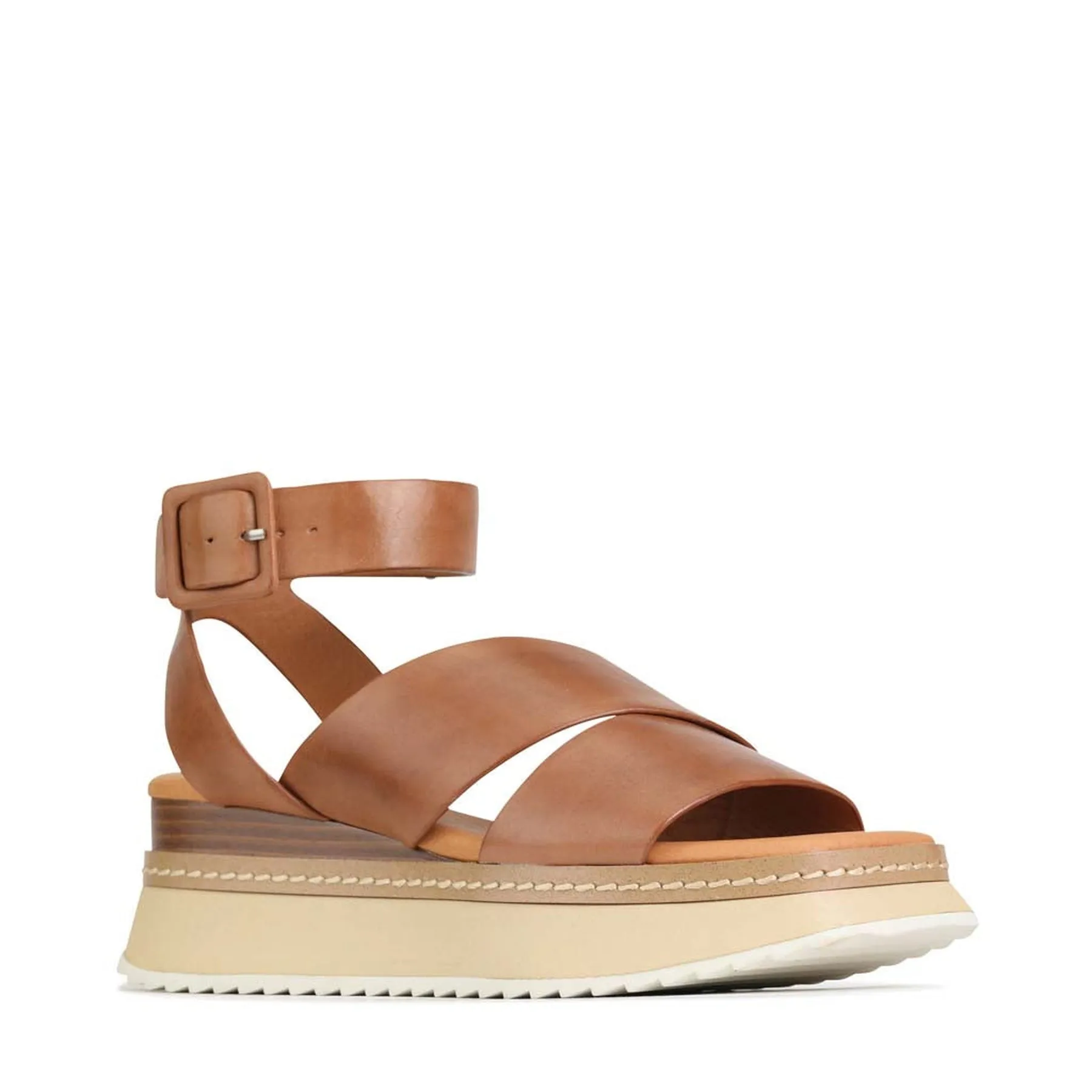 TONALITY LEDER PLATTFORM SANDALEN