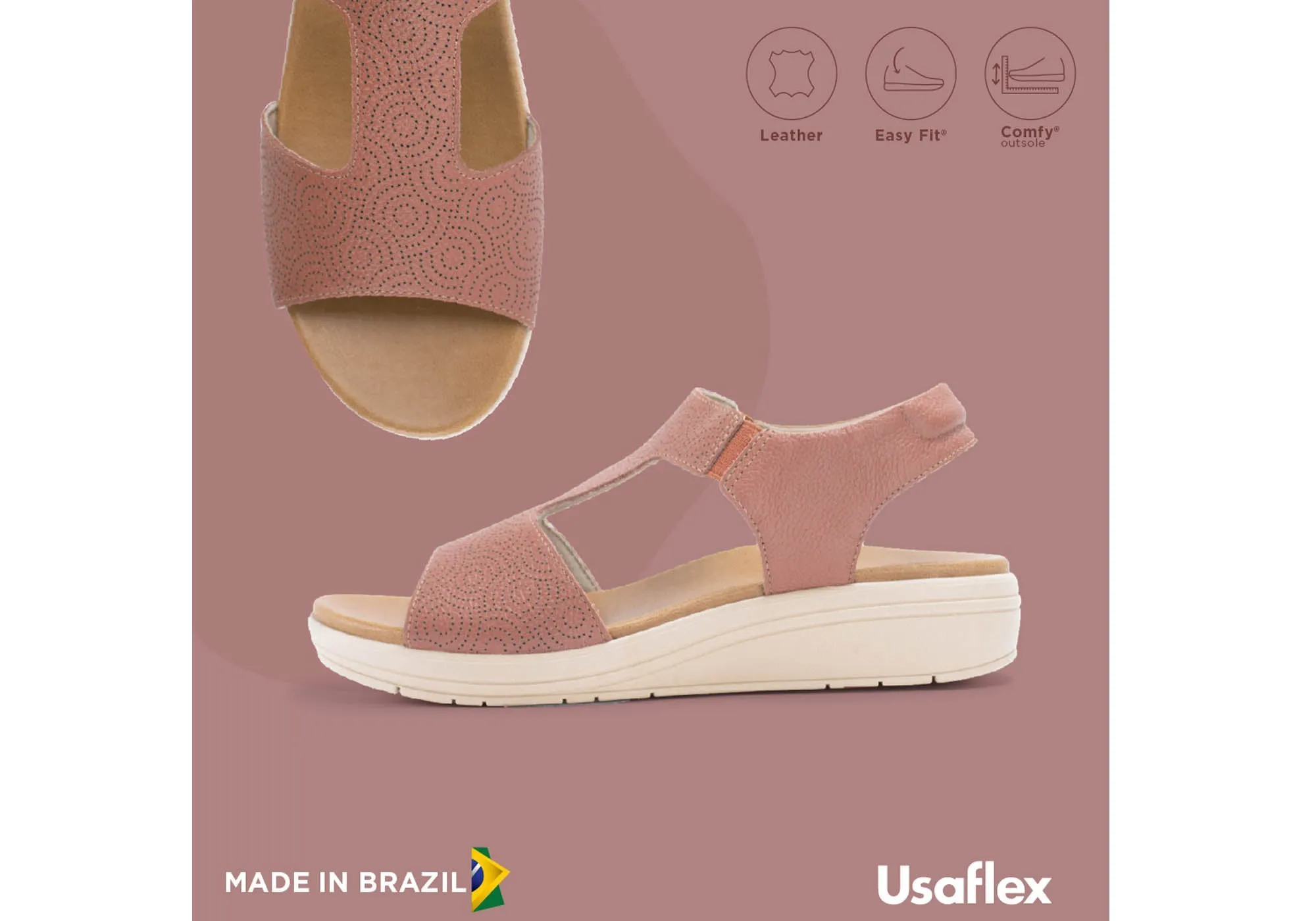 Usaflex Picton Damen Bequeme Ledersandalen Hergestellt In Brasilien Usaflex Schuhe
