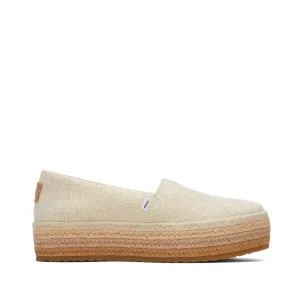 Valencia Metallisch Leinen Plateau-Espadrille