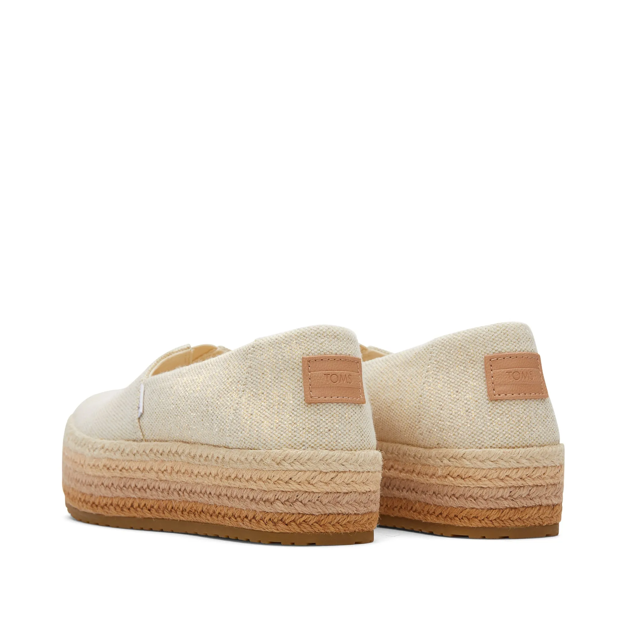 Valencia Metallisch Leinen Plateau-Espadrille