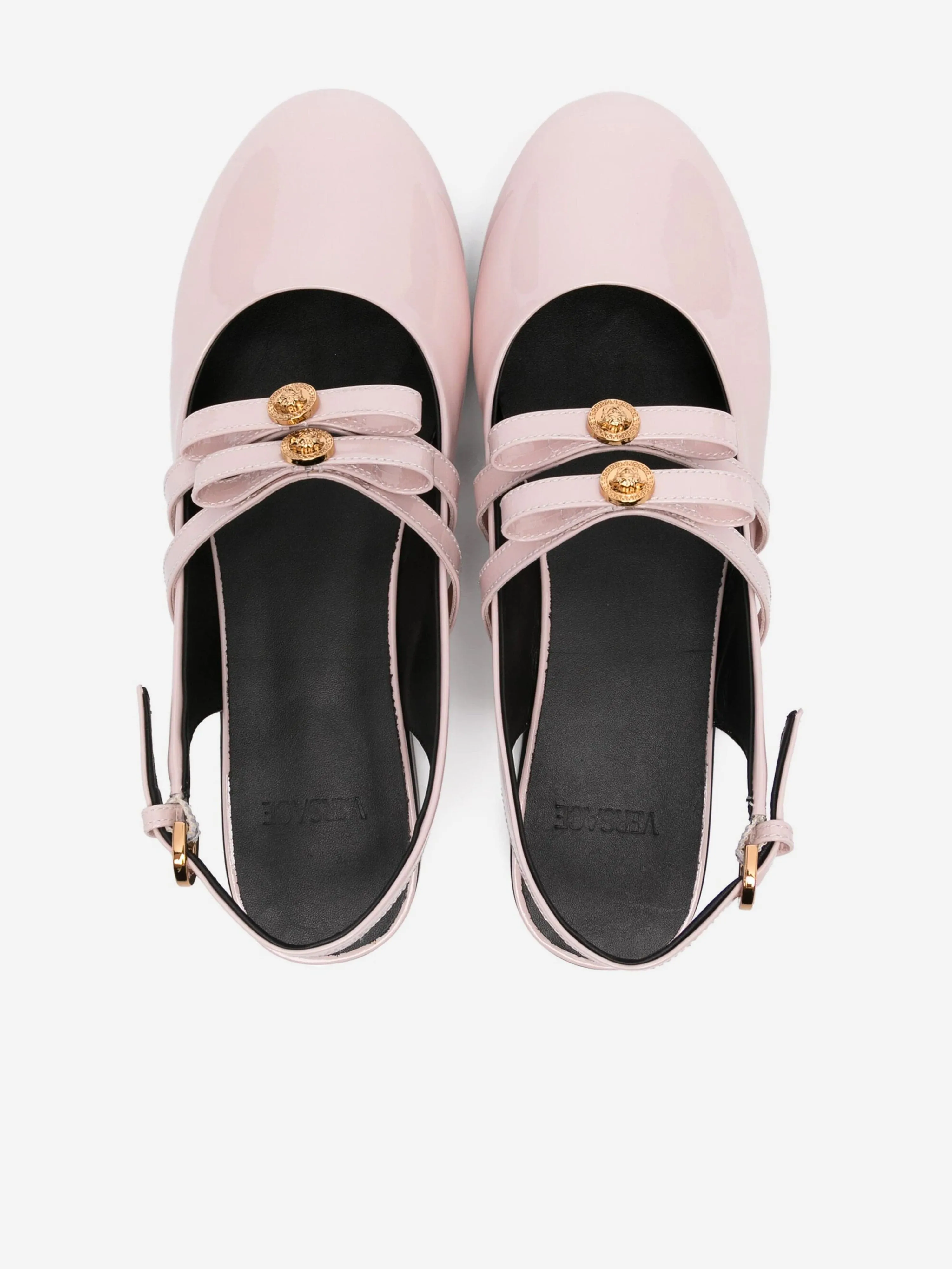 Versace Mädchen Leder Flache Sandalen in Rosa
