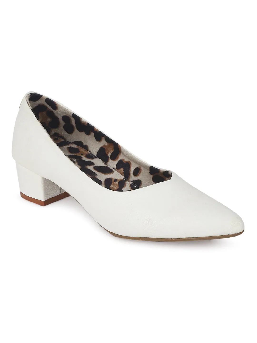 Weiße PU Block-Slip-Sandalen (TC-SLC-1180-WHT)