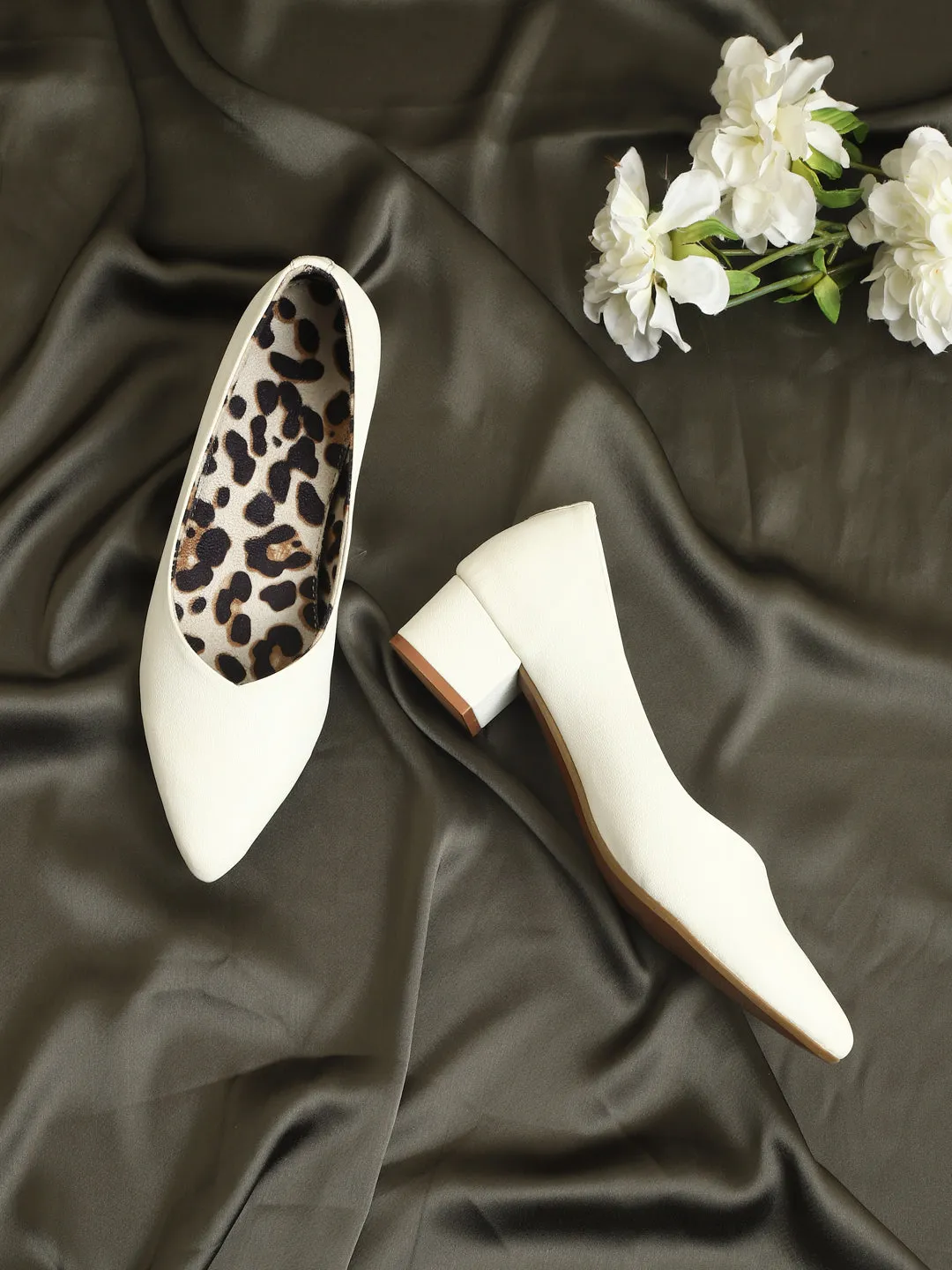 Weiße PU Block-Slip-Sandalen (TC-SLC-1180-WHT)