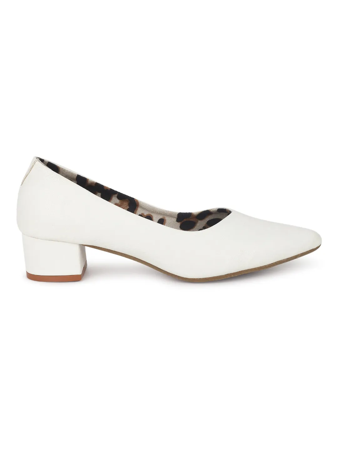 Weiße PU Block-Slip-Sandalen (TC-SLC-1180-WHT)