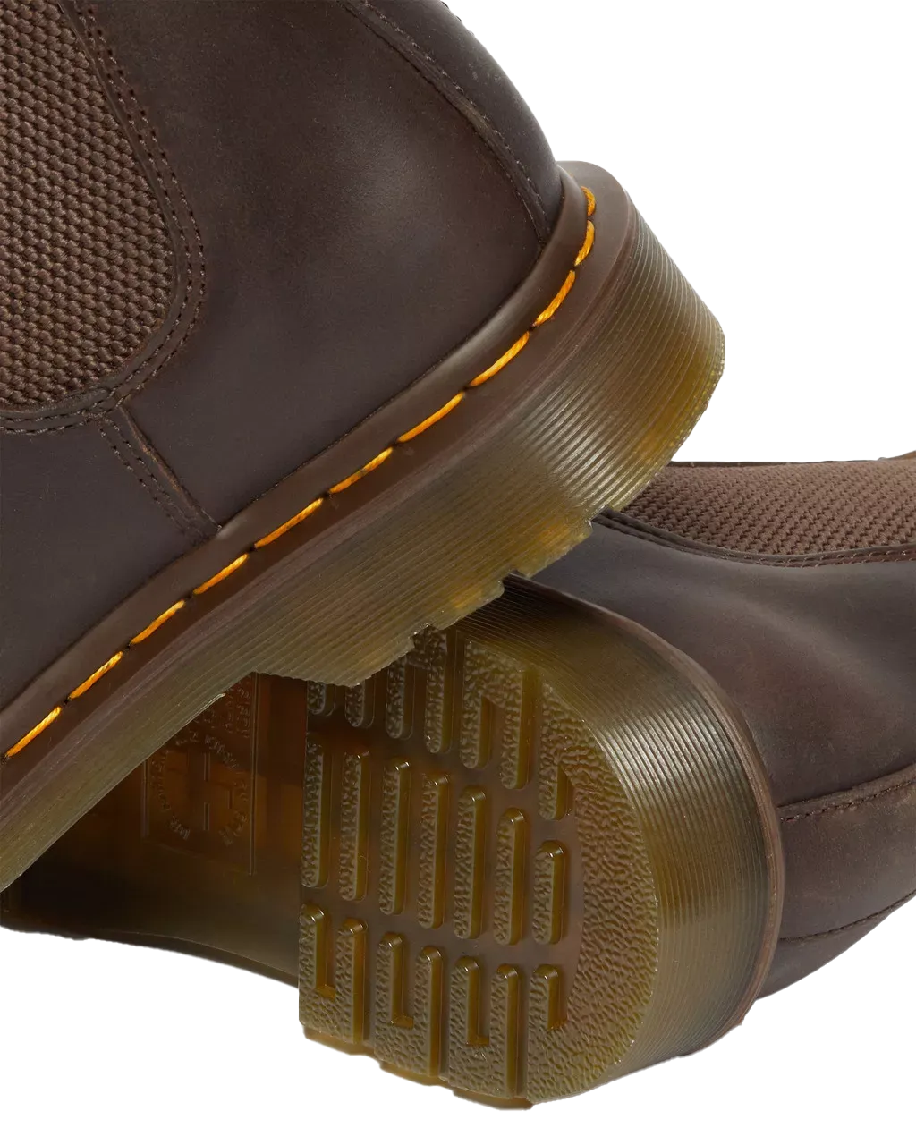 Damen 2976 Gelbe Naht Crazy Horse Chelsea Boot in Dunkelbraun