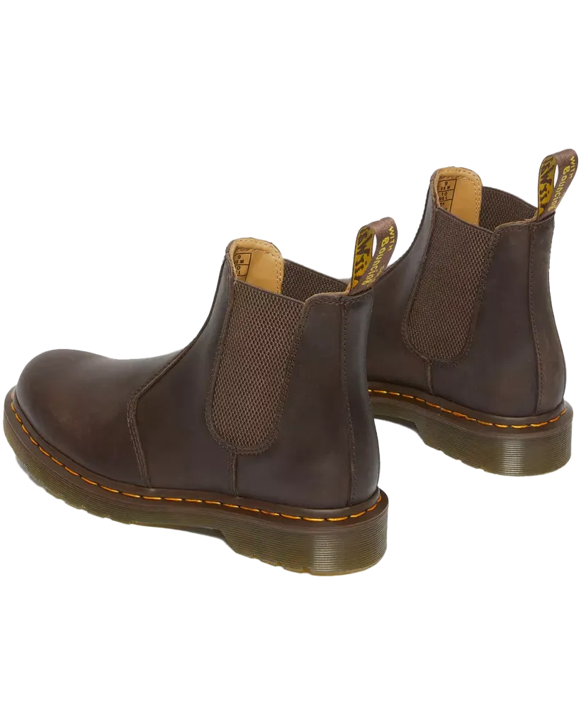 Damen 2976 Gelbe Naht Crazy Horse Chelsea Boot in Dunkelbraun