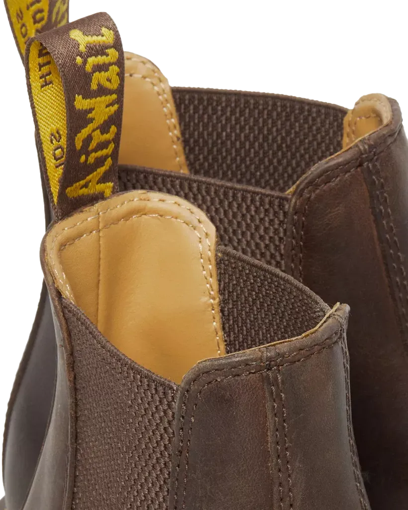 Damen 2976 Gelbe Naht Crazy Horse Chelsea Boot in Dunkelbraun