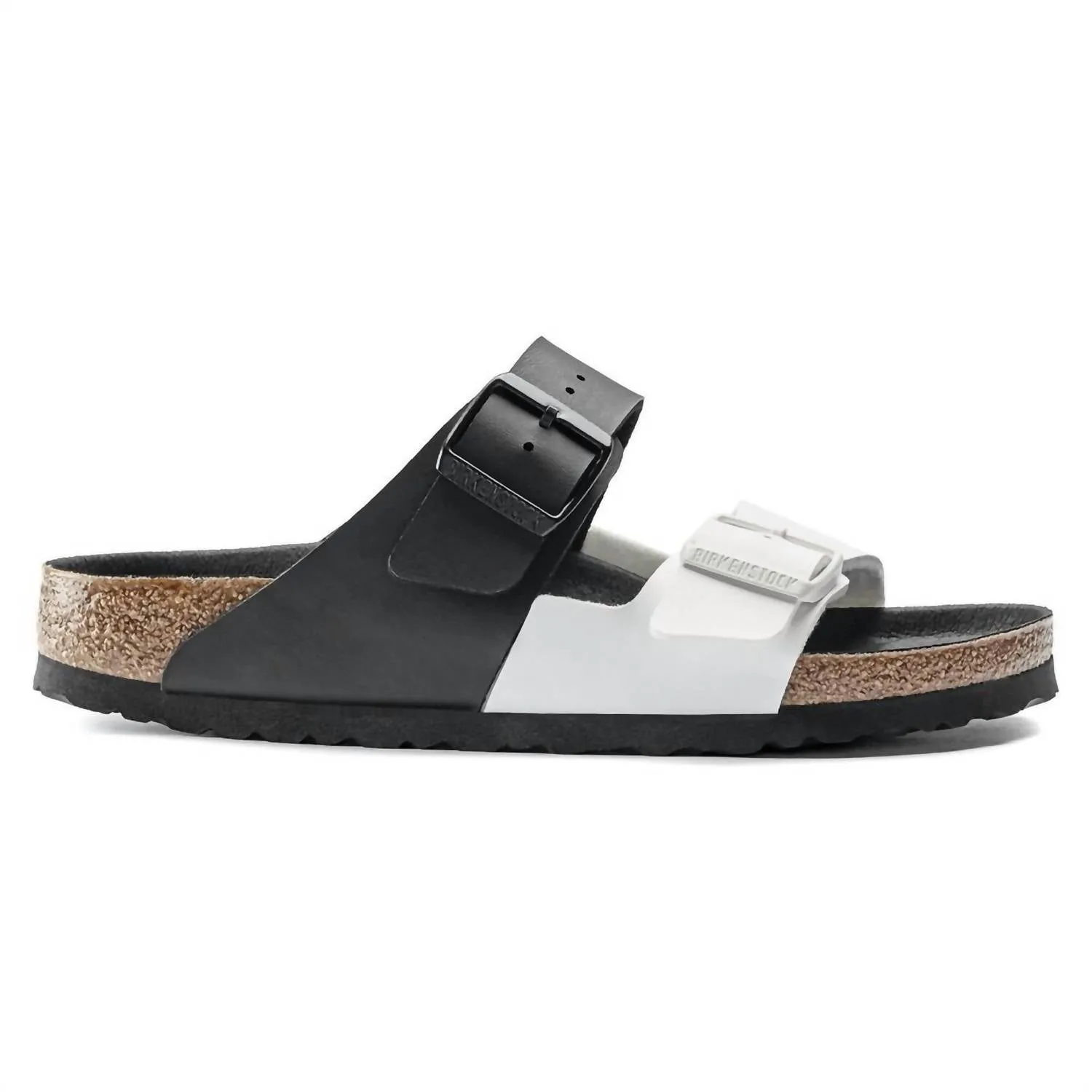 Arizona Split Birko-Flor Sandalen für Damen - Regular/wide in Schwarz/Weiß