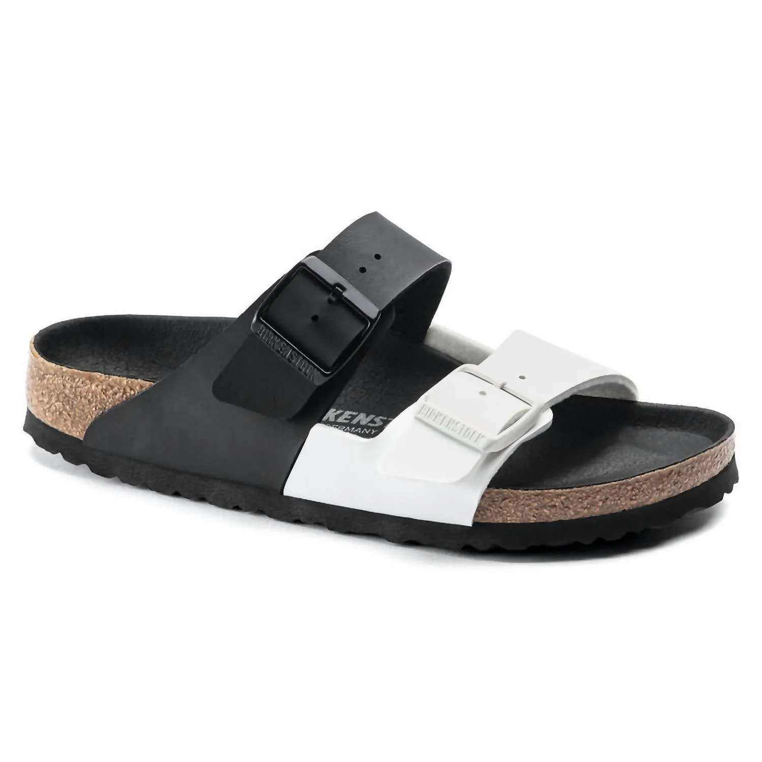Arizona Split Birko-Flor Sandalen für Damen - Regular/wide in Schwarz/Weiß