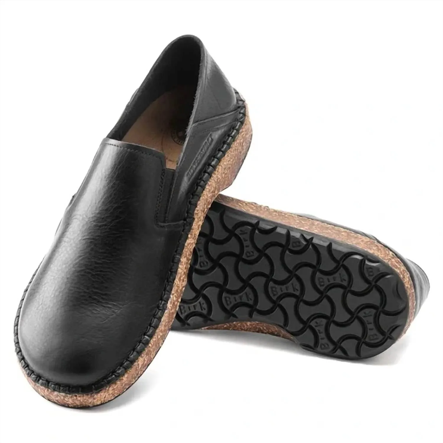 Damen Callan Leder-Slip-On - Schmale Weite in Vintage Wood Schwarz