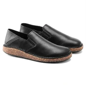 Damen Callan Leder-Slip-On - Schmale Weite in Vintage Wood Schwarz