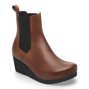 Damen Ebba Keilabsatz Stiefeletten in Schwarz / Cognac