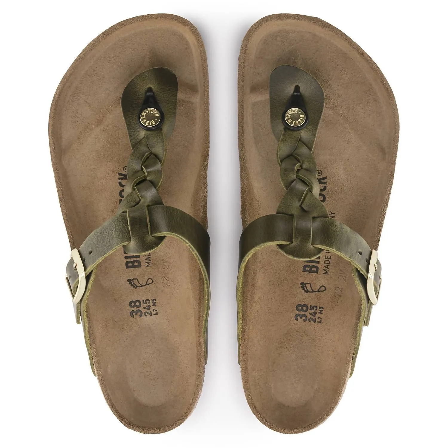 Frauen Gizeh Geflochtene Sandalen in Grün Olive