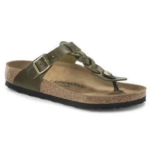 Frauen Gizeh Geflochtene Sandalen in Grün Olive
