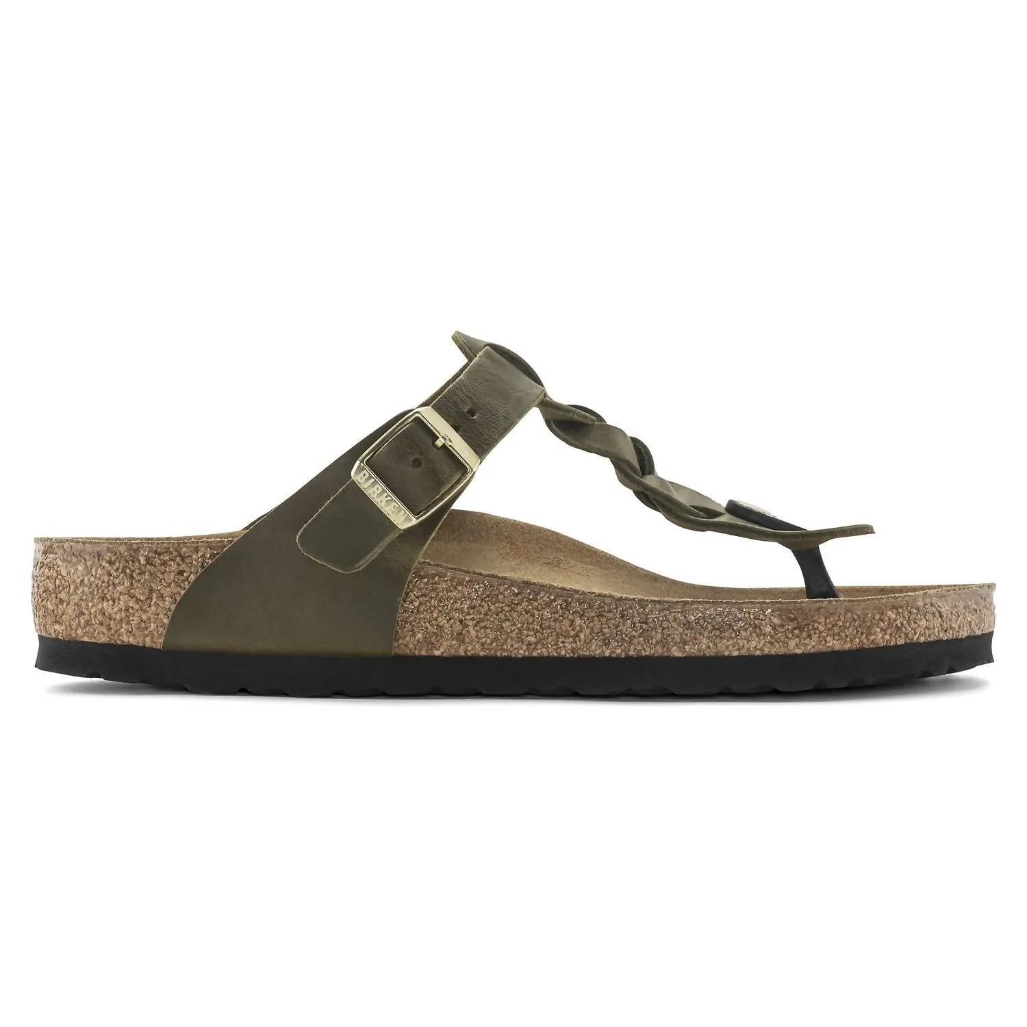 Frauen Gizeh Geflochtene Sandalen in Grün Olive